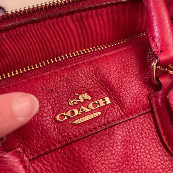 Coach Cherry Red Leather Satchel - Picture 2 of 5